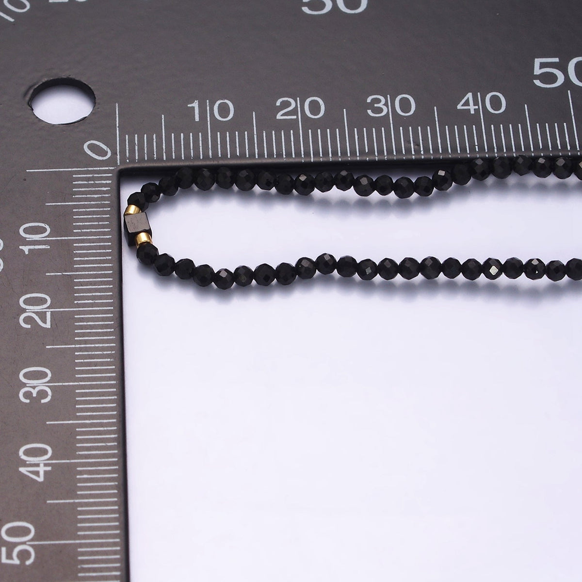 14K Gold Filled Black Onyx Multifaceted Rope Adjustable Friendship Bracelet | WA-02165 ~ WA-02167