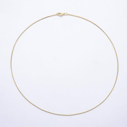 14K Gold Filled 1.1mm Box Chain 17.5 Inch Necklace | WA-02513