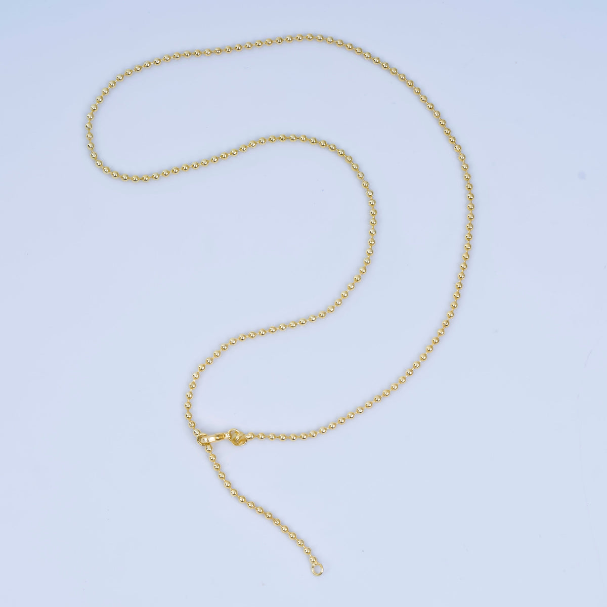 24K Gold Filled 2.5mm Bead Ball 22.5 Inch Chain Necklace | WA-3175