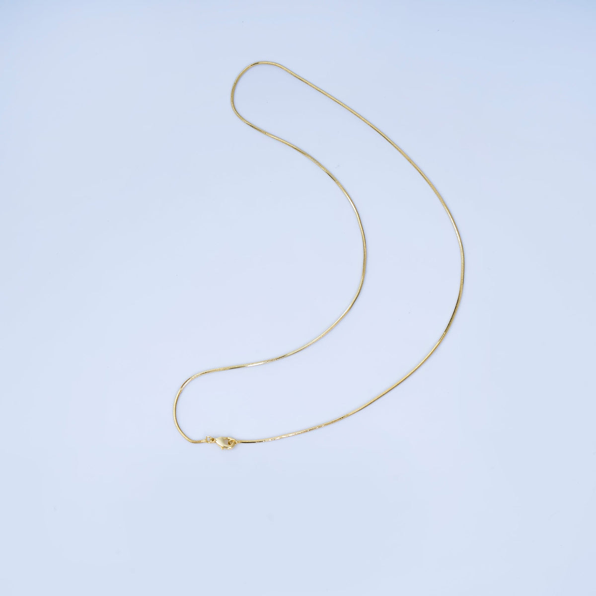 24K Gold Filled 0.9mm Cocoon Snake 17.5 Inch Chain Necklace | WA-3233
