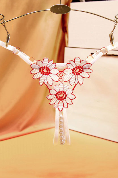 Daisy Crotchless Pearl Thong