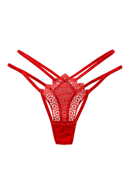 Strappy Geo Embroidered Thong