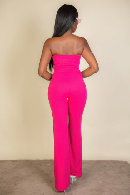 Strapless Corset Top &amp; Flare Pants Set