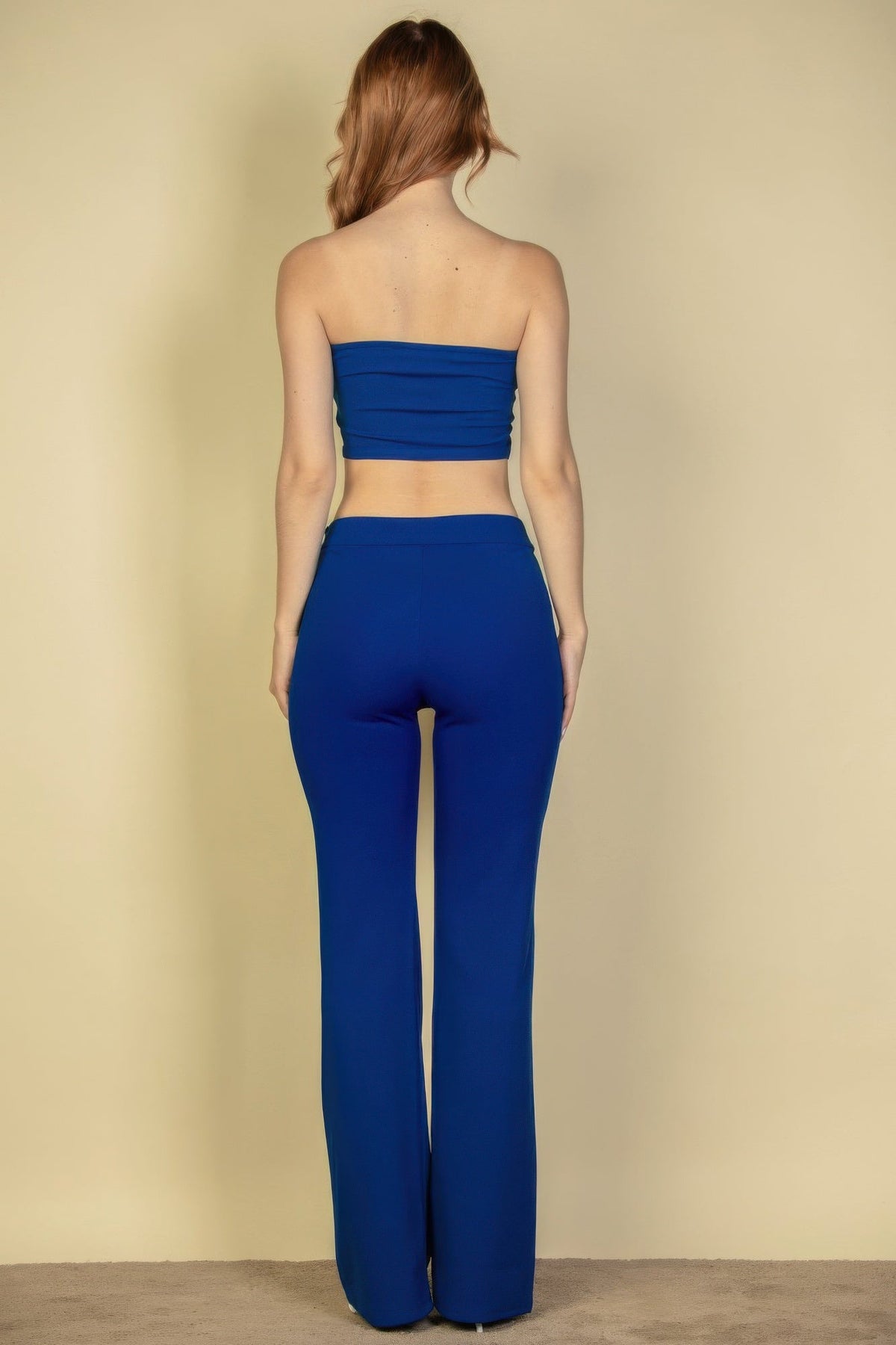 Strapless Corset Top &amp; Flare Pants Set