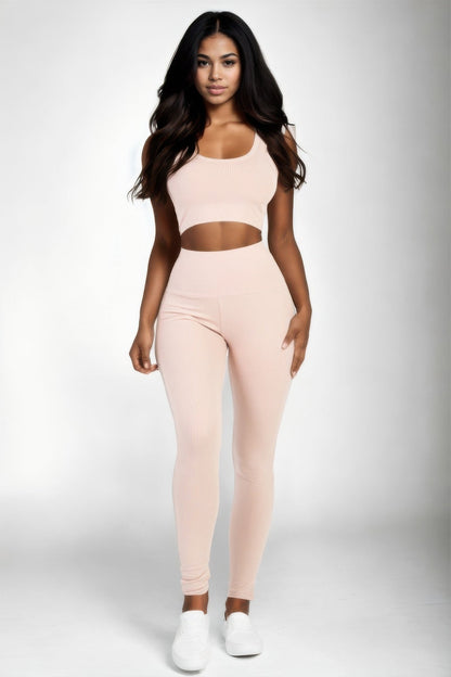 Ribbed Crop Top &amp; Leggings Set