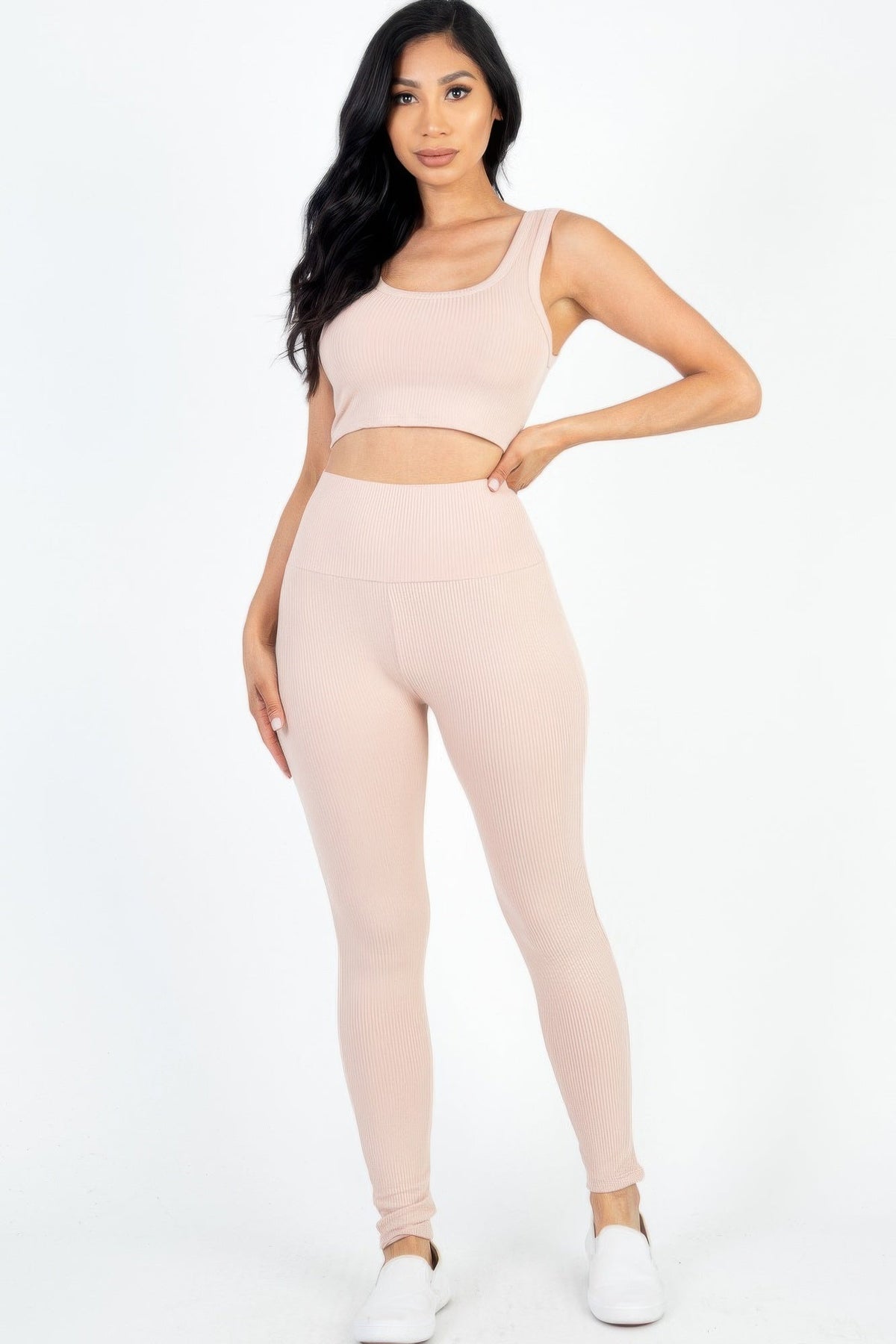 Ribbed Crop Top &amp; Leggings Set