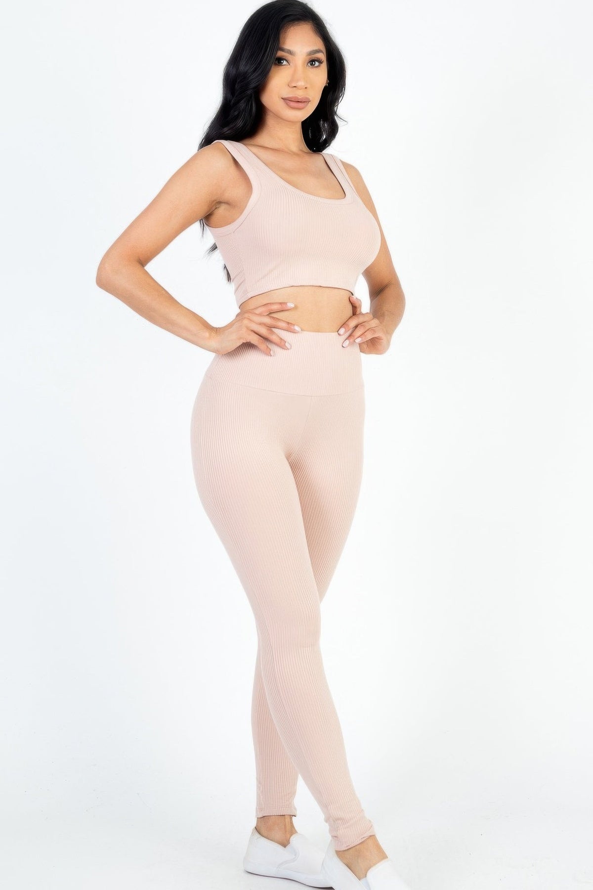 Ribbed Crop Top &amp; Leggings Set