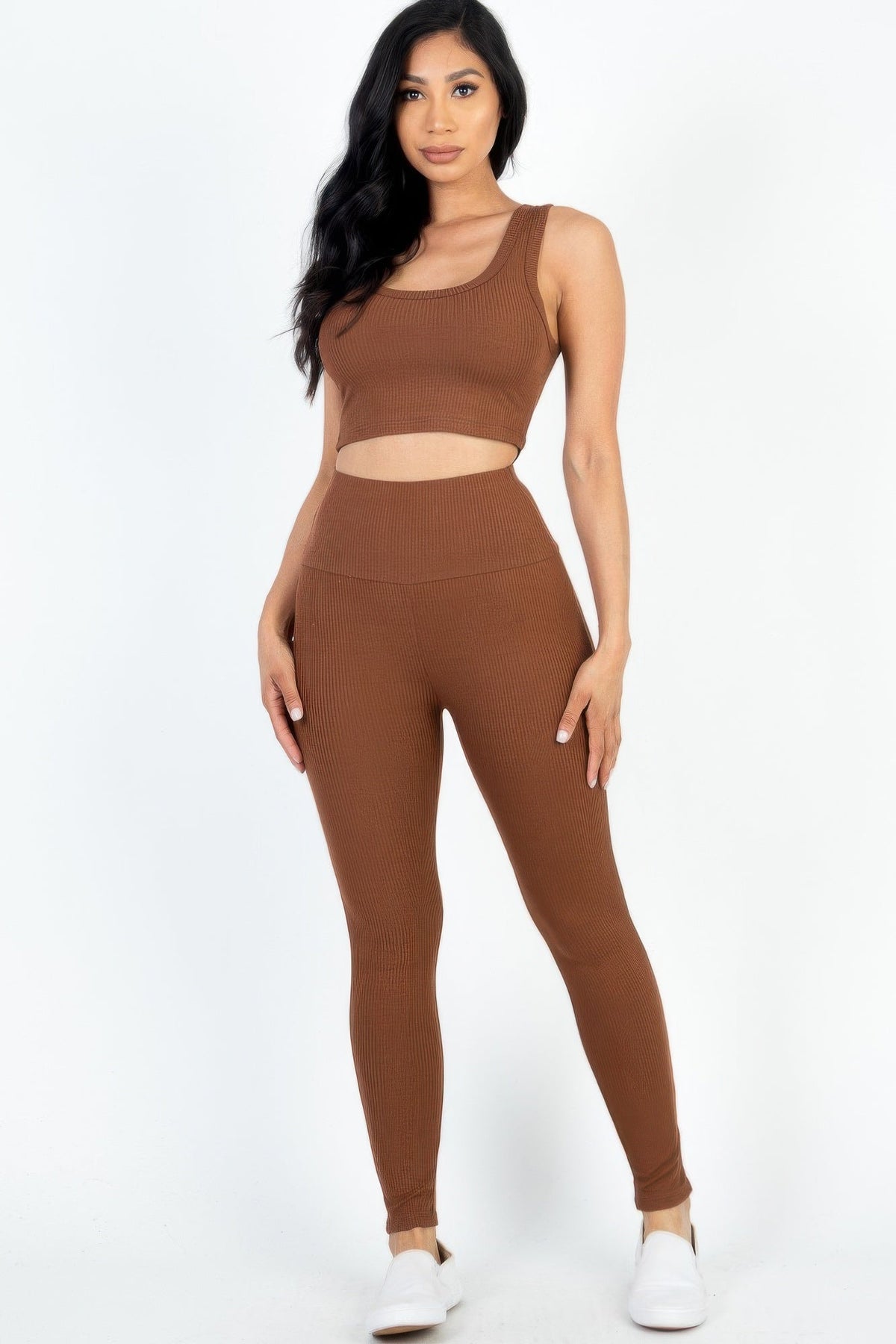 Ribbed Crop Top &amp; Leggings Set