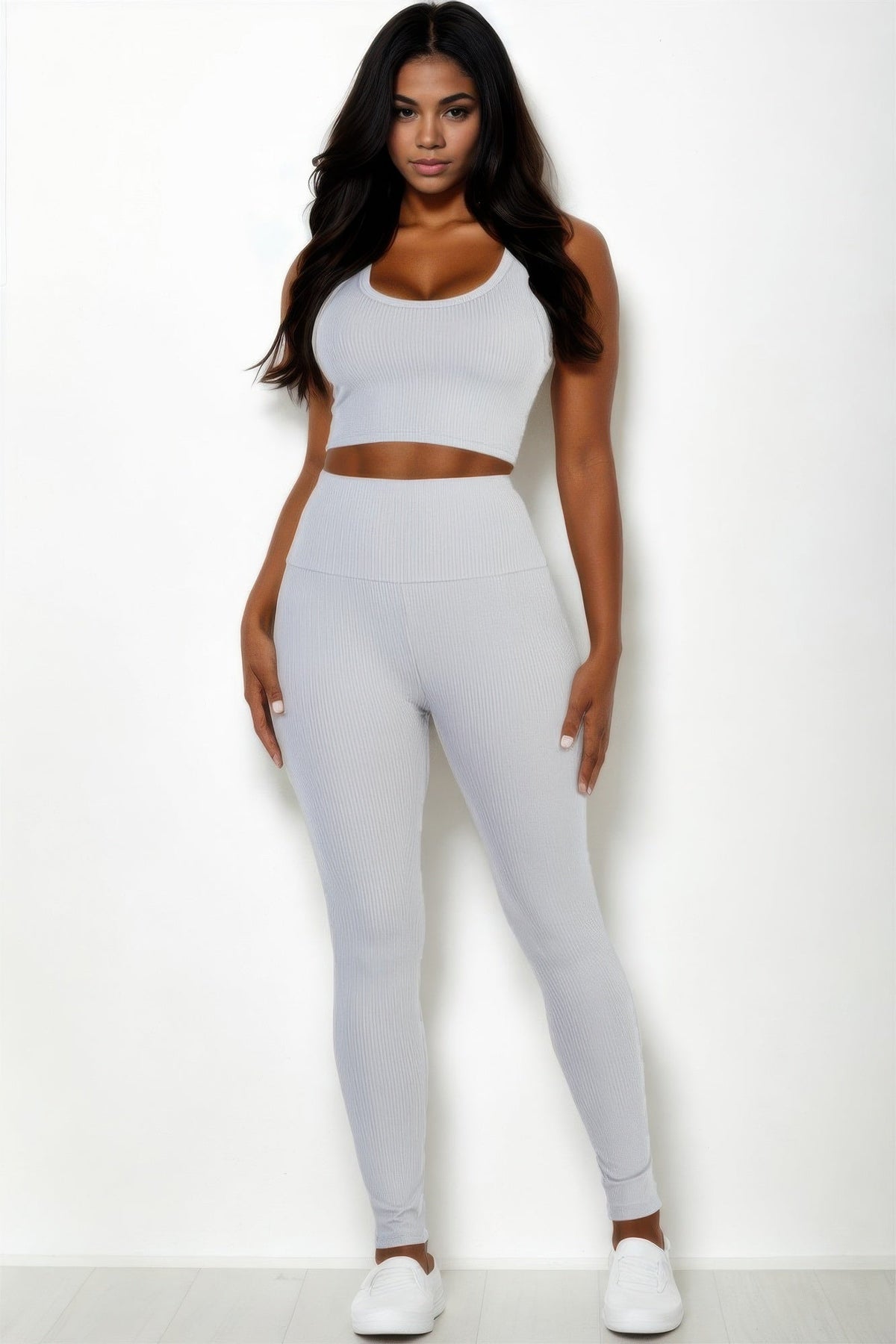 Ribbed Crop Top &amp; Leggings Set