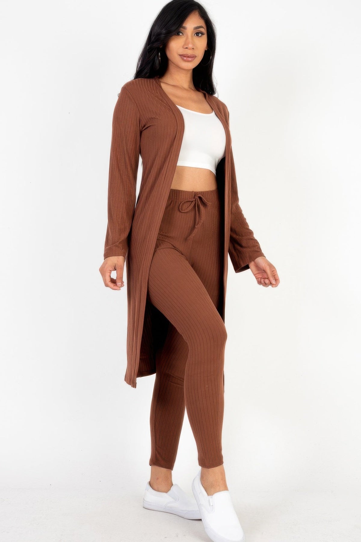 Ribbed Long Cardigan &amp; Leggings Set