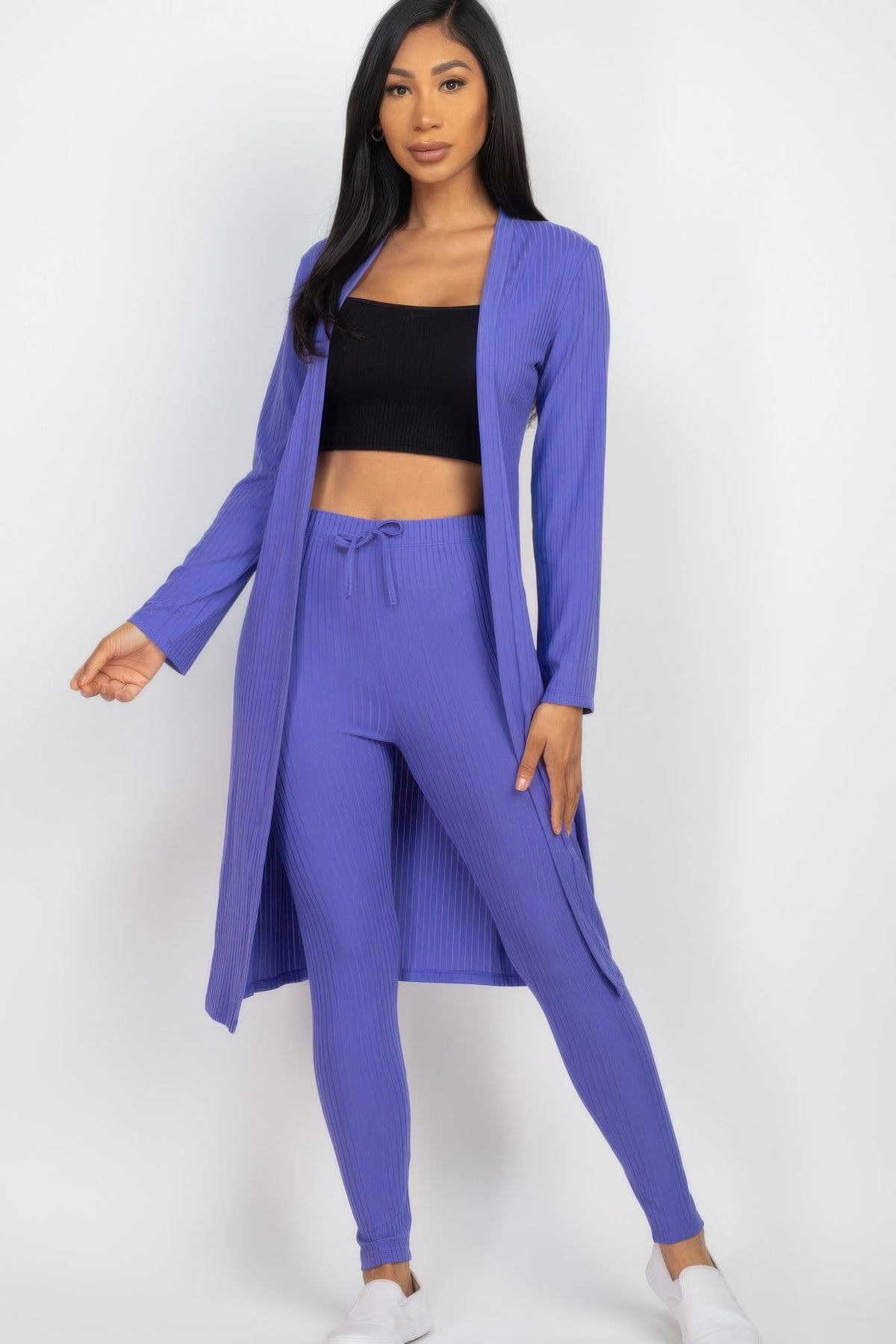 Ribbed Long Cardigan &amp; Leggings Set