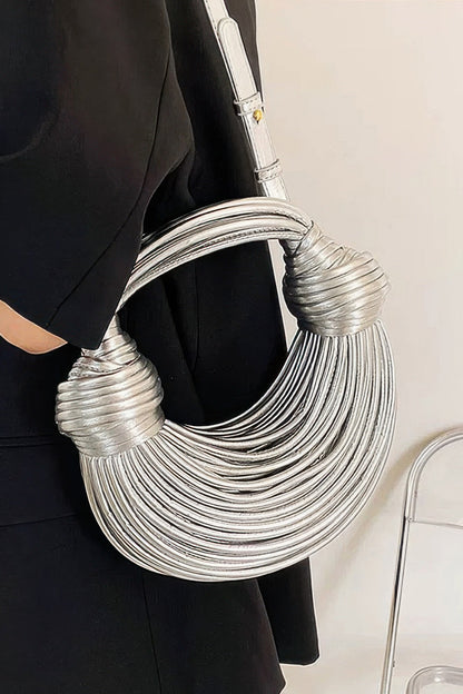 Faux Leather Rope Hobo Bag