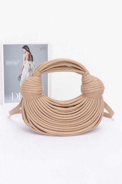 Faux Leather Rope Hobo Bag