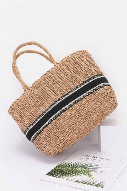 Faux Straw Tote Bag
