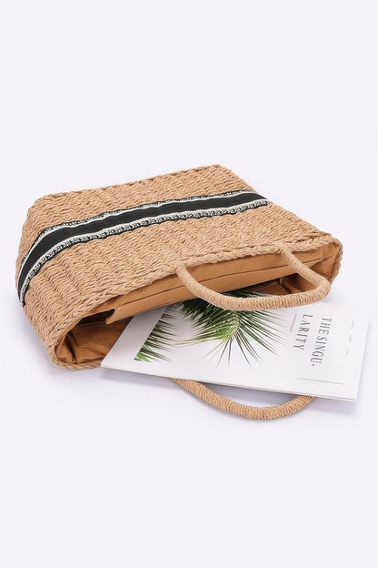 Faux Straw Tote Bag