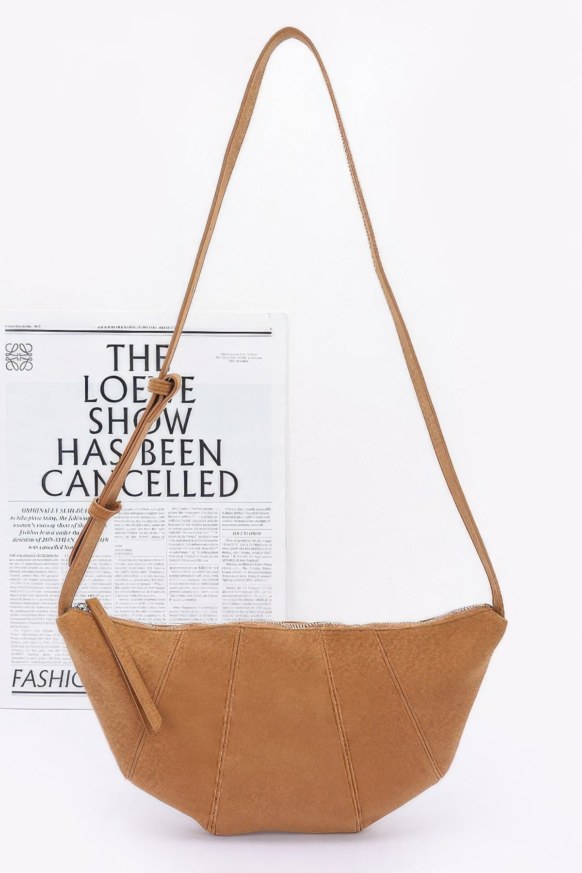 Faux Suede Croissant Bag