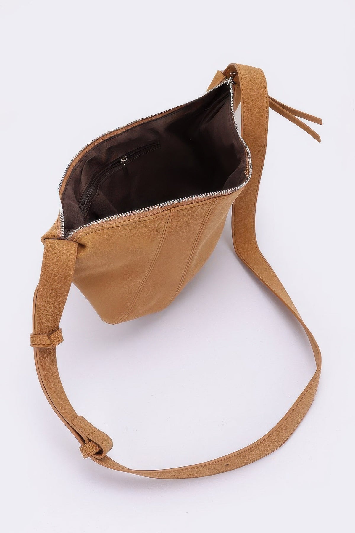 Faux Suede Croissant Bag