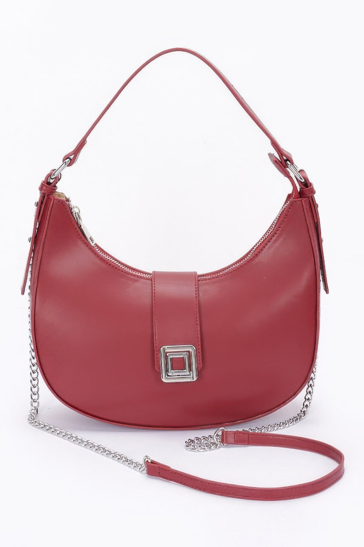 Faux Leather Hobo Bag