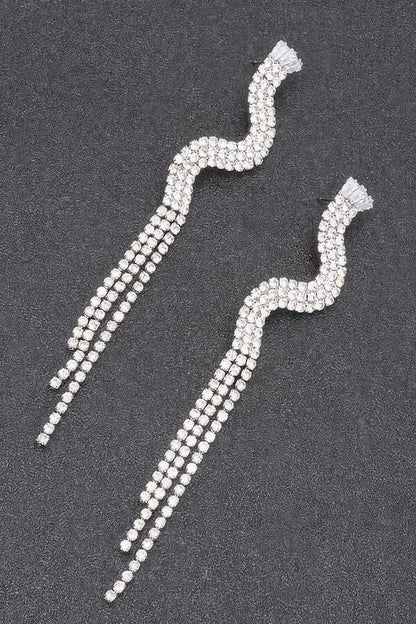 Rhinestone Fringe Earring