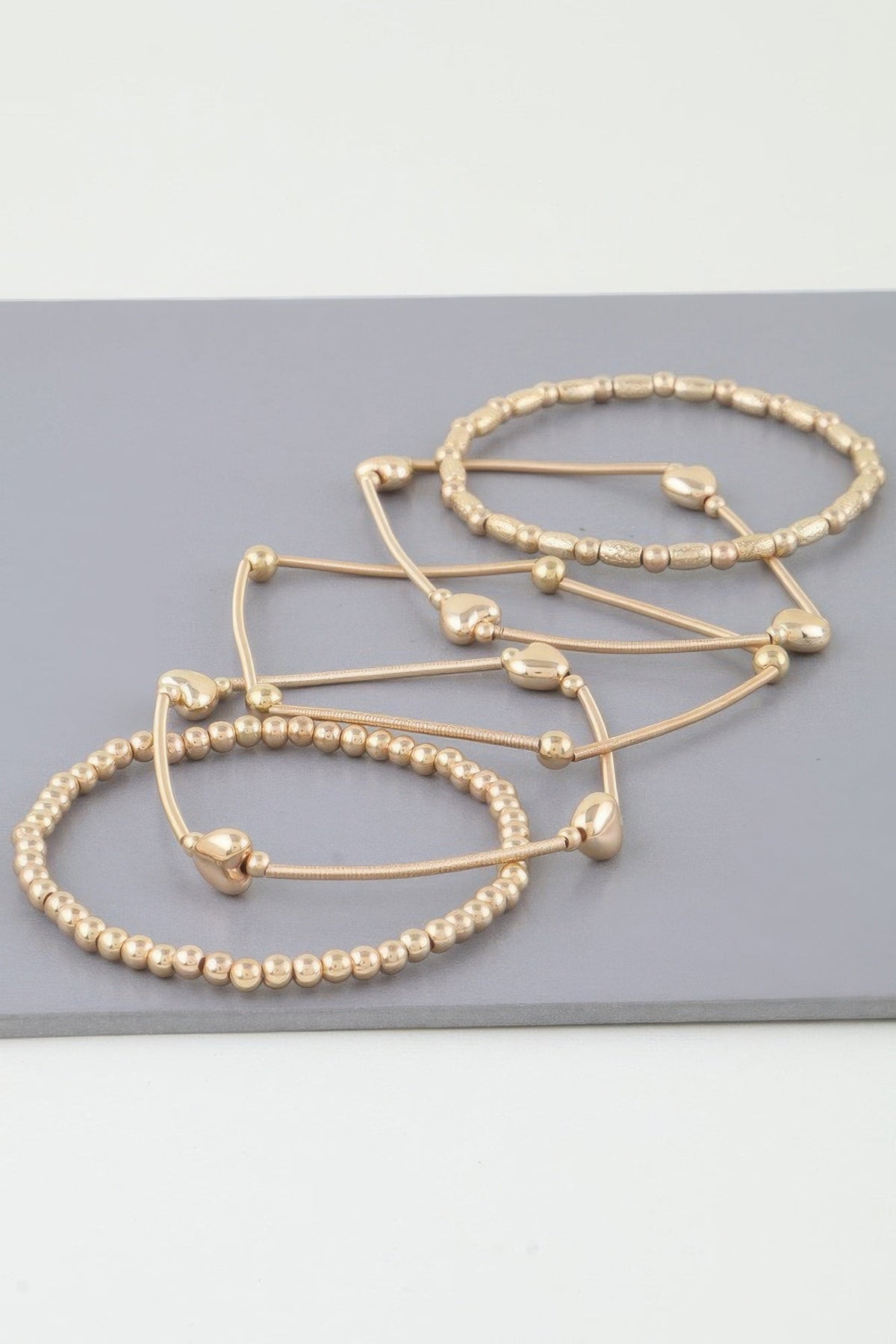 Multi Heart Coil Beaded Bracelet