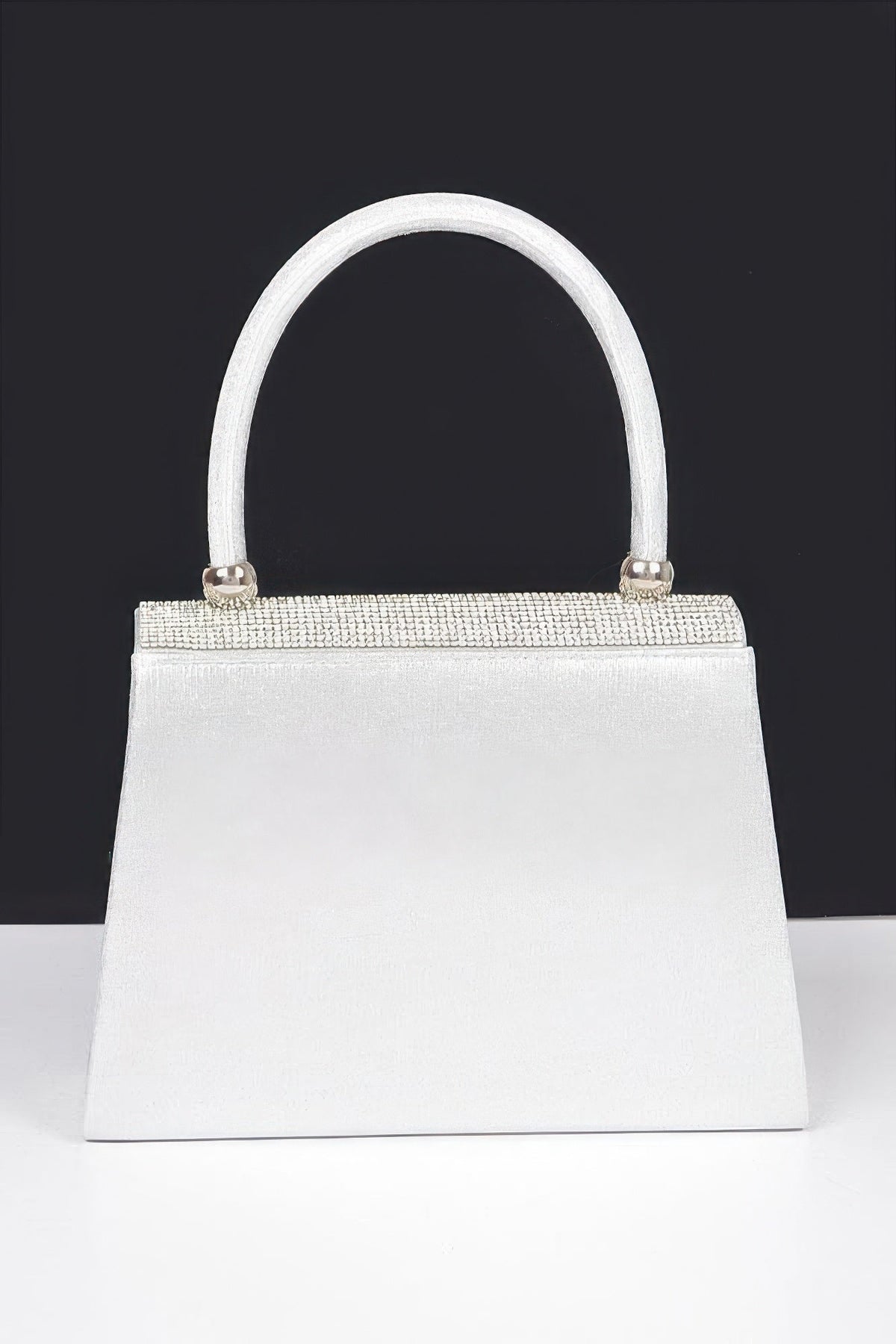 Rhinestone Ribbon Top Handle Bag