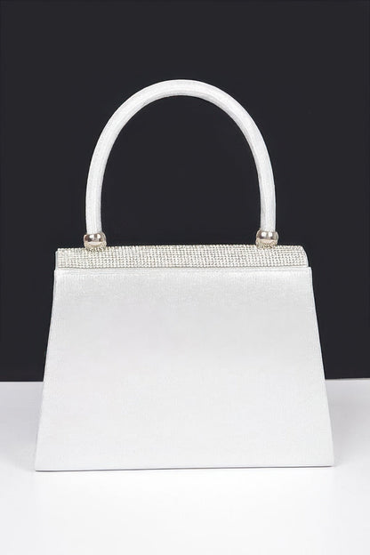 Rhinestone Ribbon Top Handle Bag