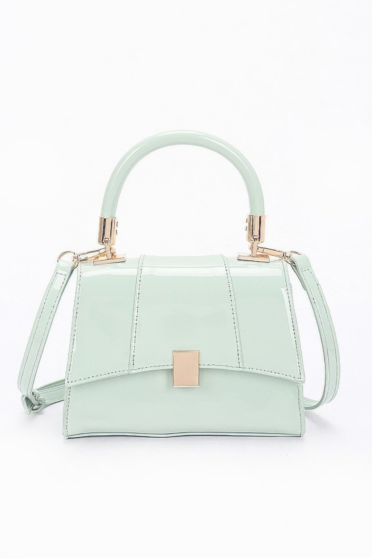 Enamel Flap Crossbody Bag