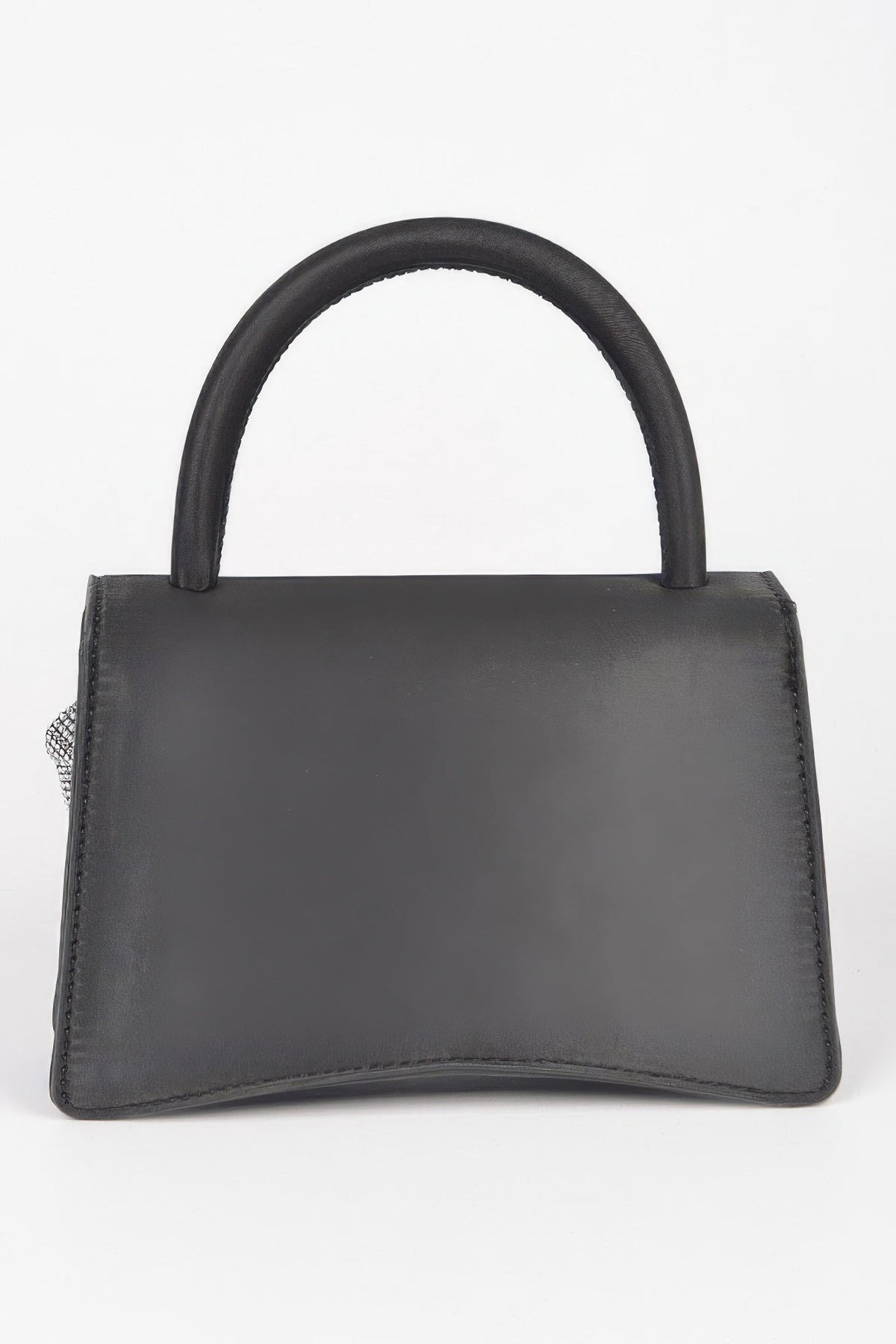 Faux Leather Rhinestone Hot Fix Flower Bag
