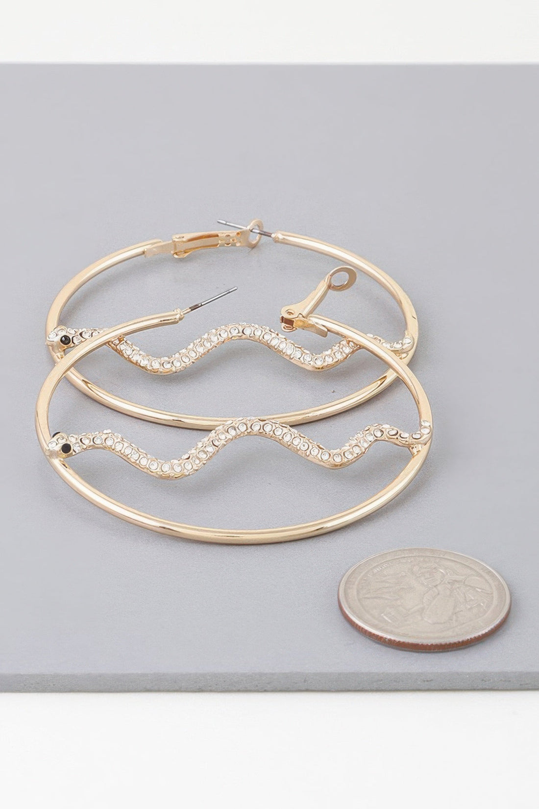Bejeweled Snake Hoop Earrings