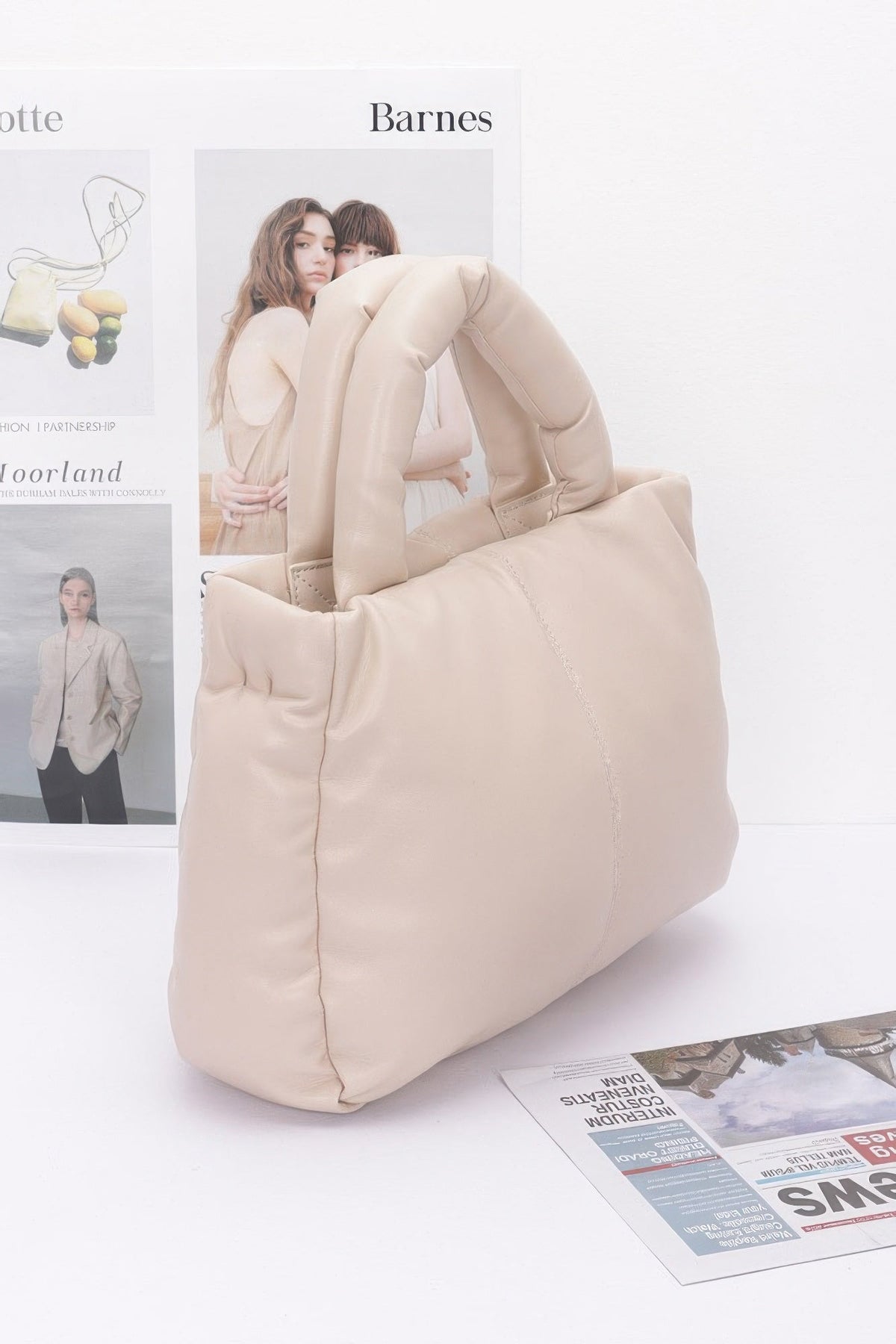 Faux Leather Padded Tote Bag