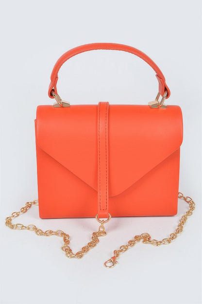 Faux Leather Simple Handle Clutch