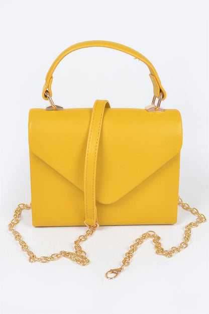 Faux Leather Simple Handle Clutch