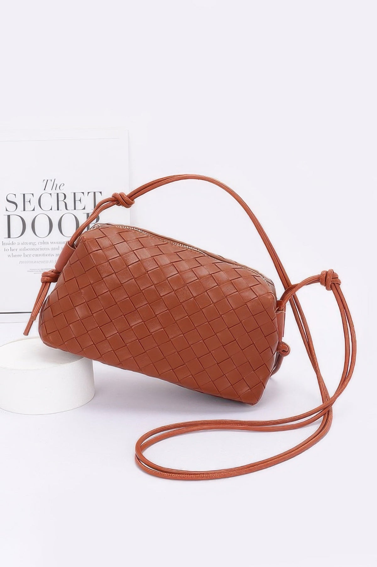 Embossed Faux Leather Camera Bag