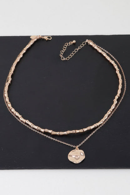 Hammered Plate Chain Necklace