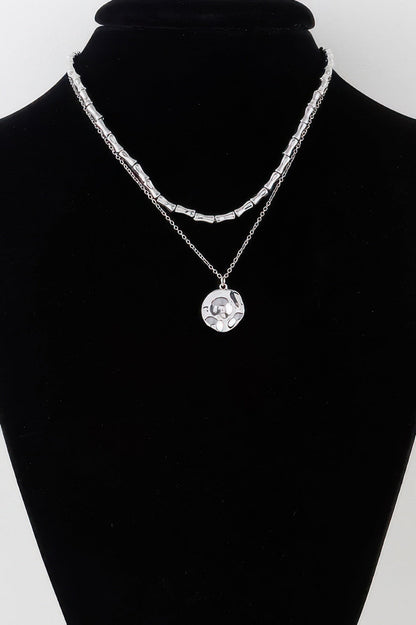 Hammered Plate Chain Necklace