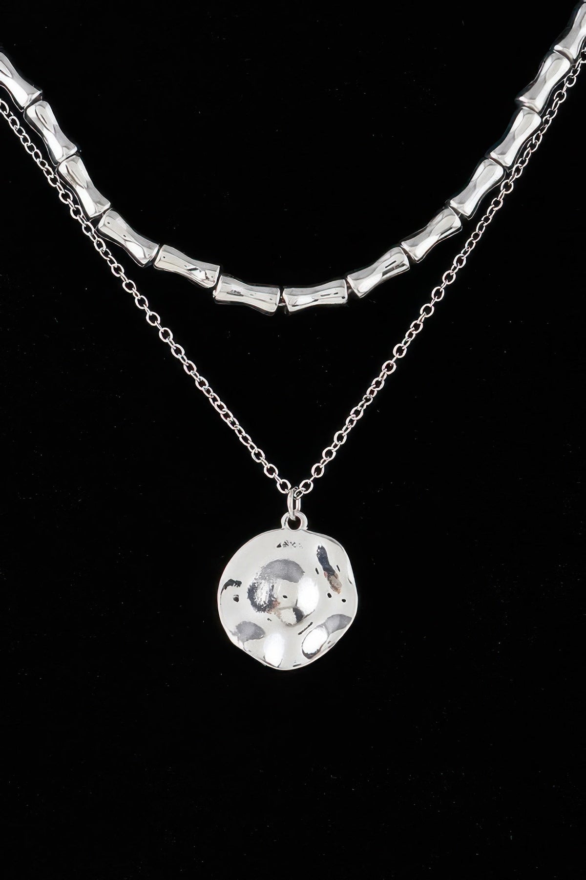 Hammered Plate Chain Necklace
