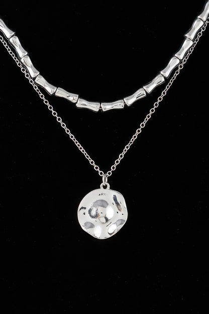 Hammered Plate Chain Necklace