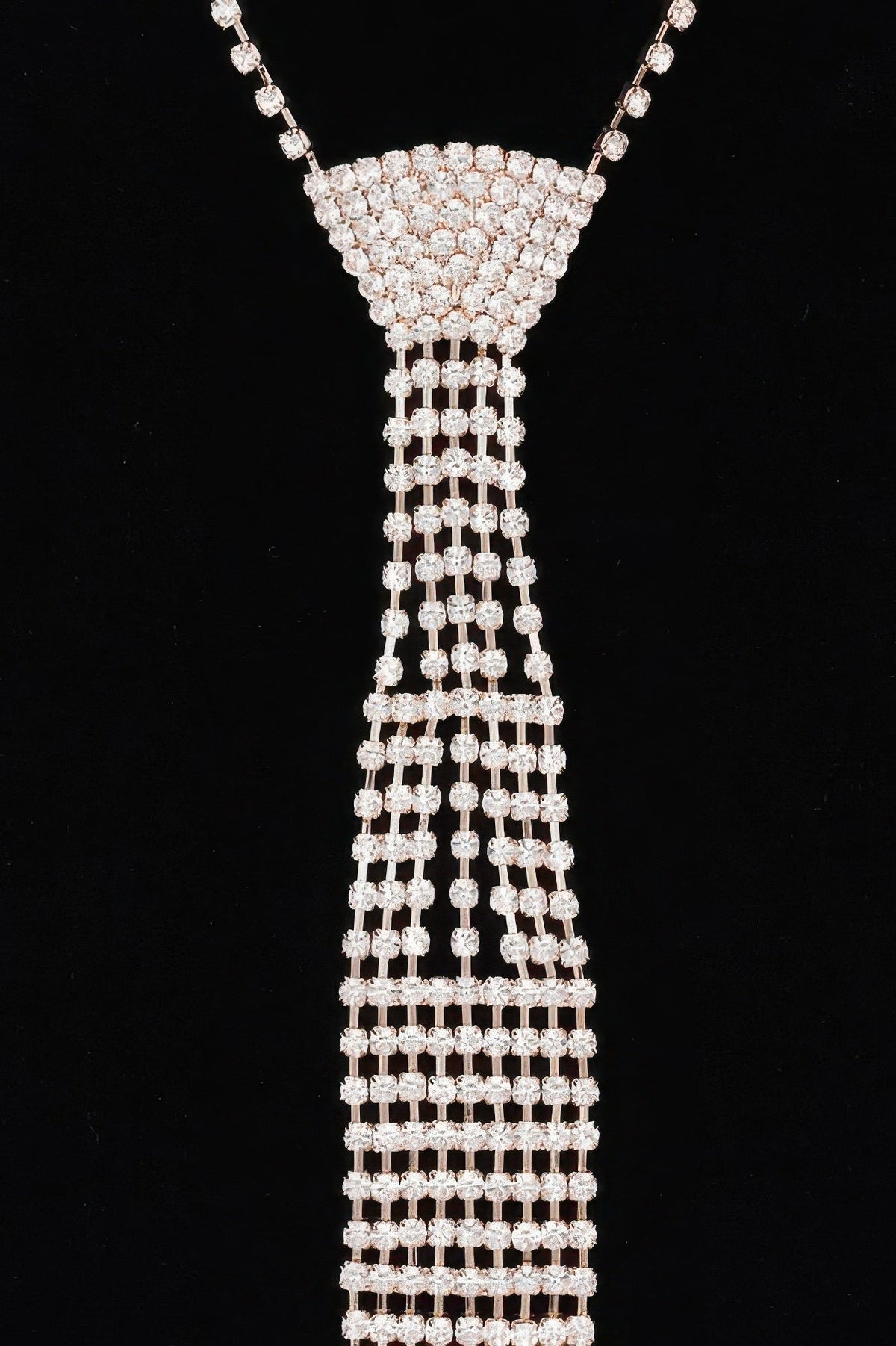 Rhinestone Necktie Necklace
