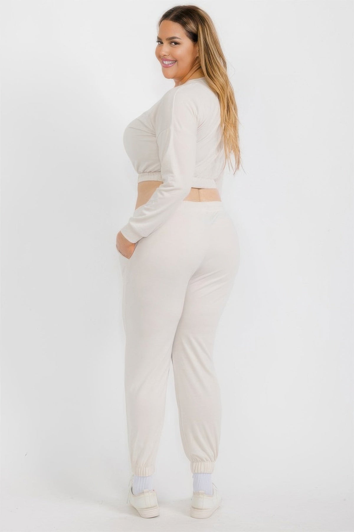 Plus Size French Terry Pullover &amp; Joggers Set
