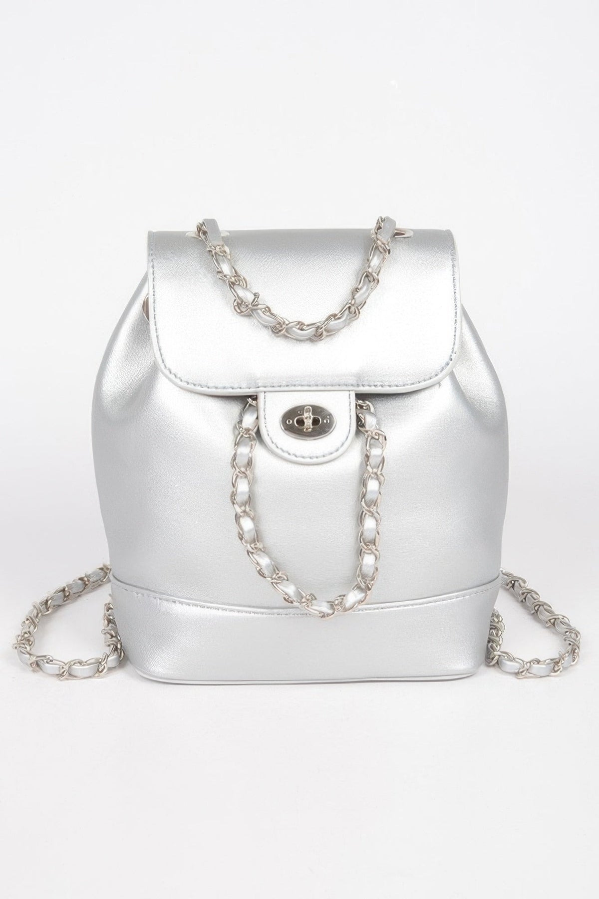 Faux Leather Flap Backpack
