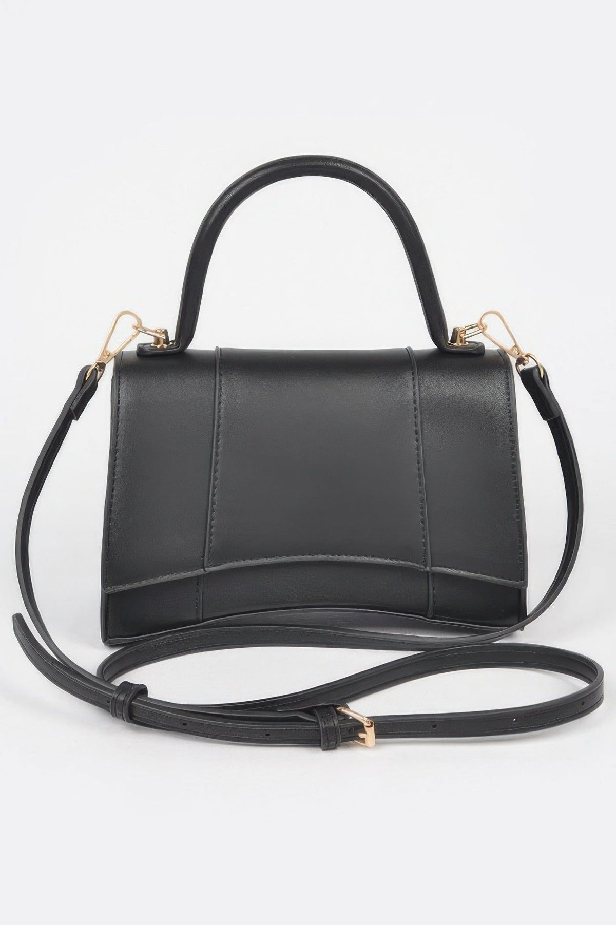 Faux Leather Top Handle Bag
