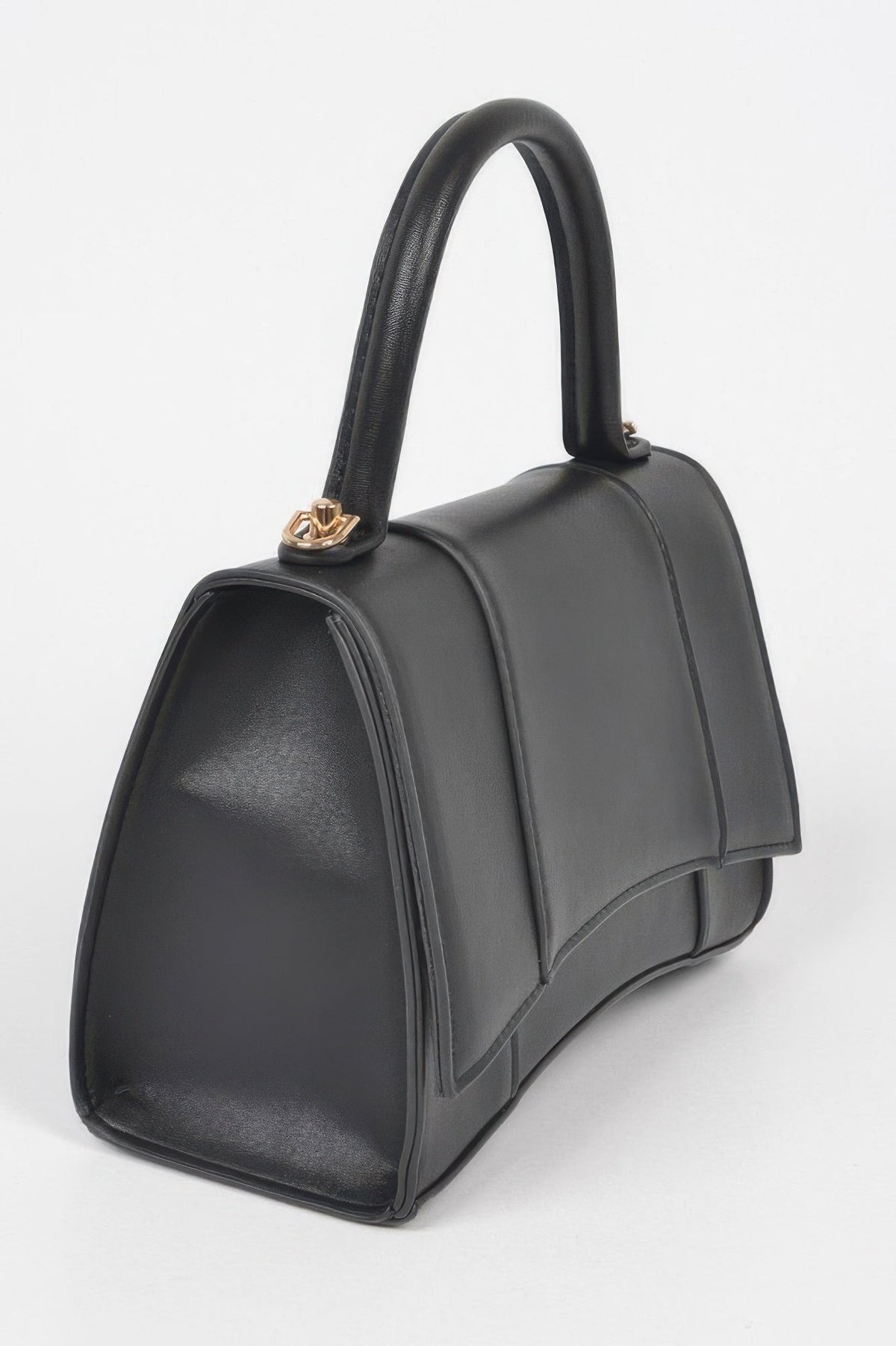 Faux Leather Top Handle Bag