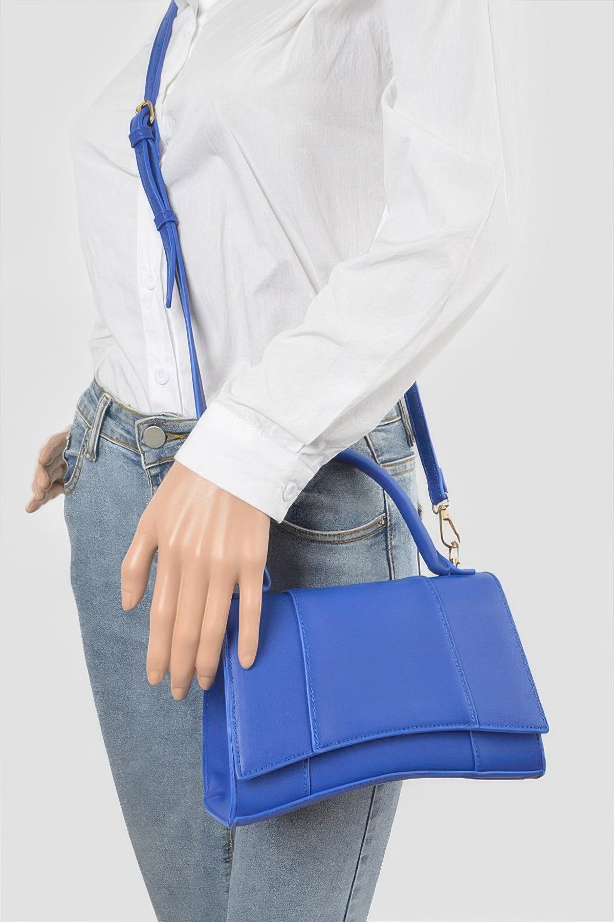 Faux Leather Top Handle Bag