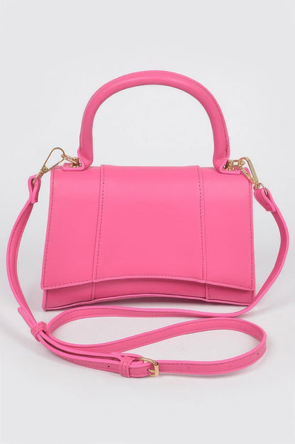 Faux Leather Top Handle Bag