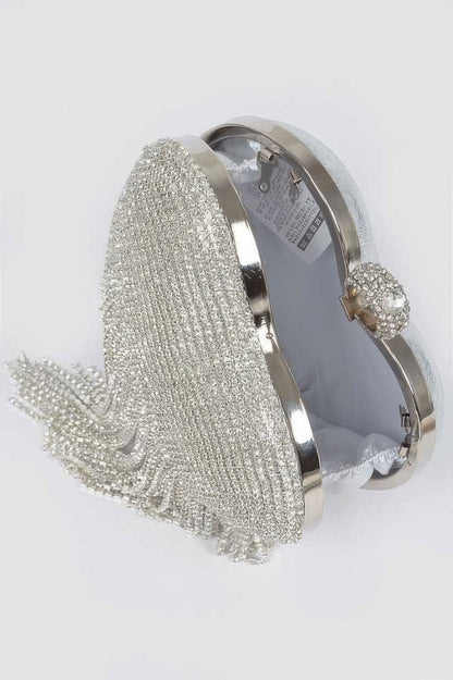 Rhinestone Fringe Heart Shape Party Bag