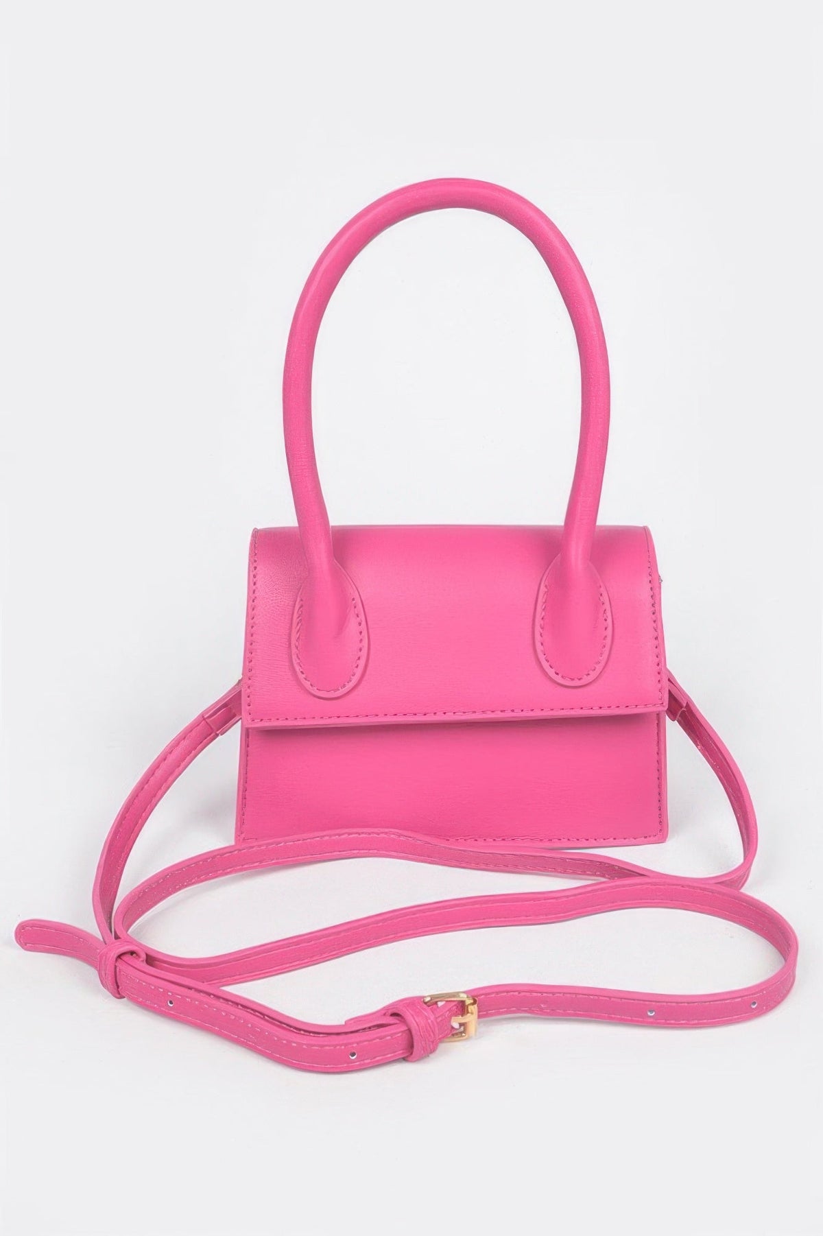 Faux Leather Top Handle Bag