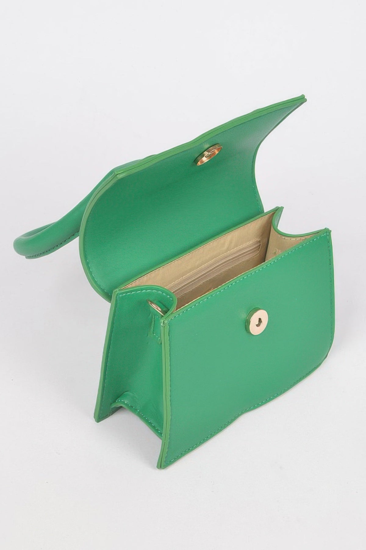 Faux Leather Top Handle Bag