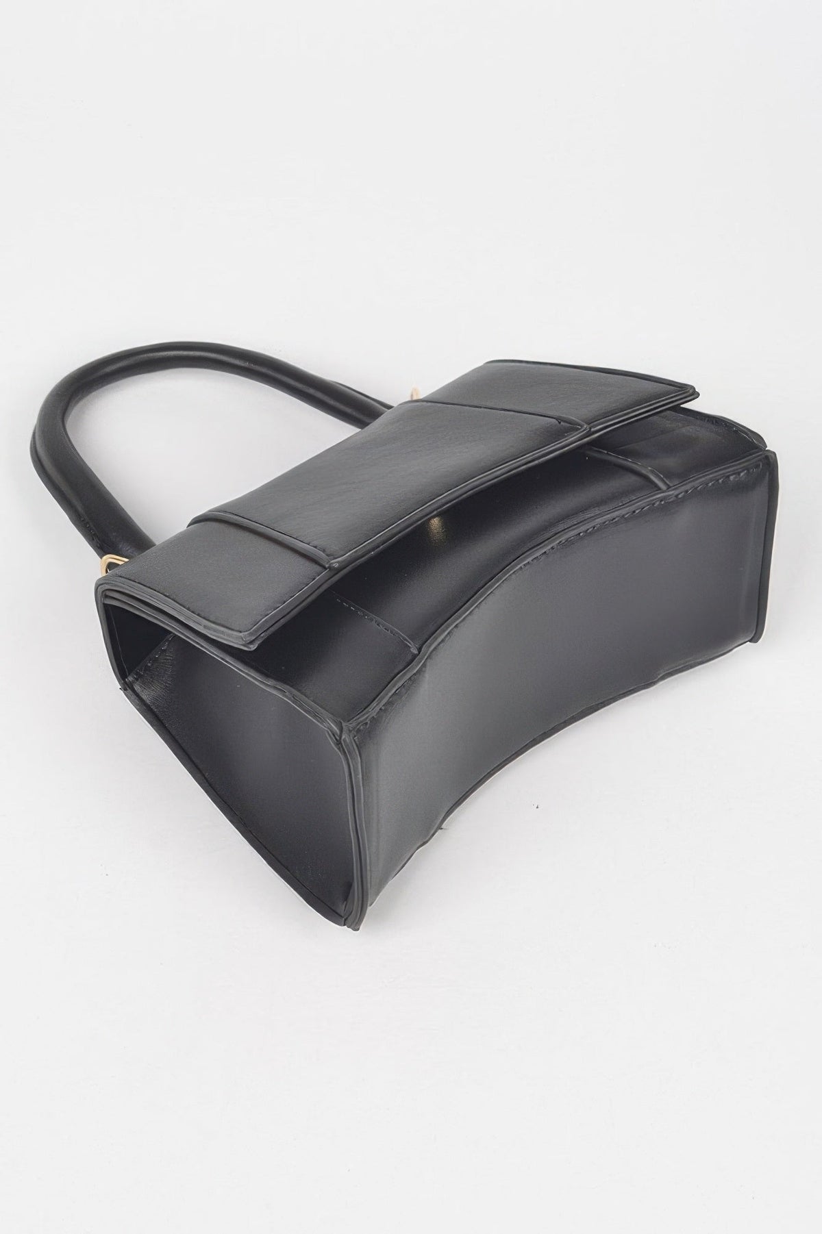 Faux Leather Top Handle Bag