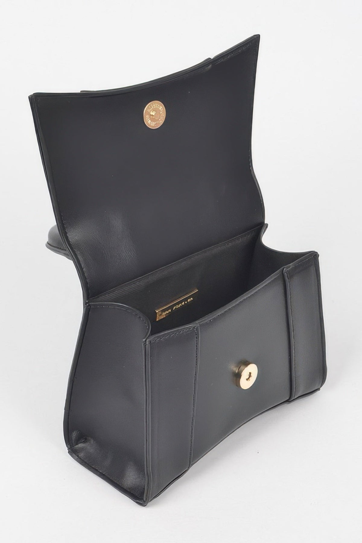 Faux Leather Top Handle Bag