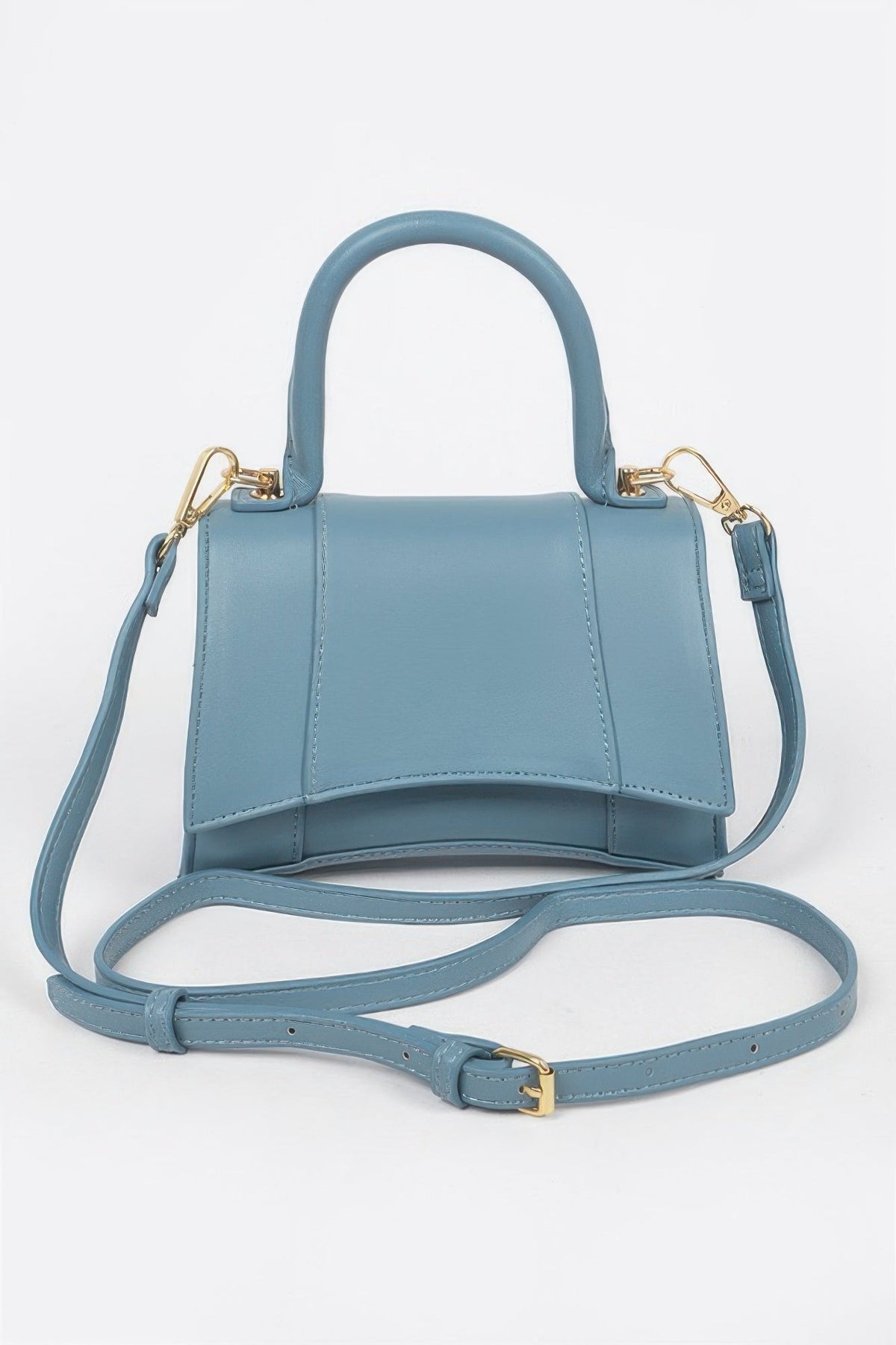 Faux Leather Top Handle Bag